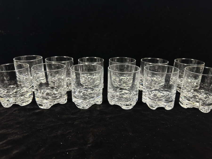 (12) Iittala Finland Gaissa Old Fashioned Glasses Designed By Tapio Wirkkala In 1973 Inspired By Artic Landscapes Featuring A Rocky, Textured Base Resembling Ice 3 3/8'H Replacements Value $719 [Photo 3]