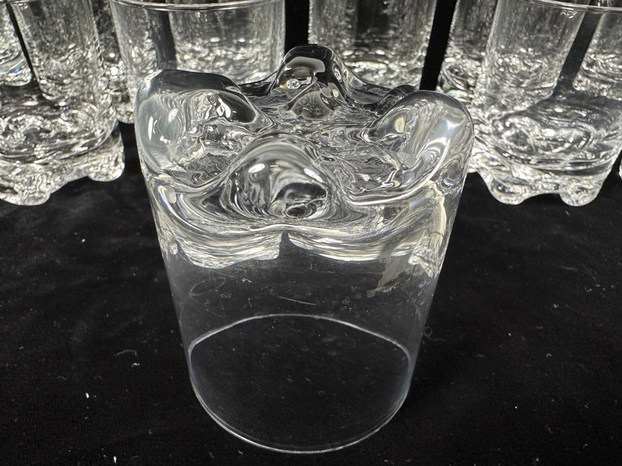 (12) Iittala Finland Gaissa Old Fashioned Glasses Designed By Tapio Wirkkala In 1973 Inspired By Artic Landscapes Featuring A Rocky, Textured Base Resembling Ice 3 3/8'H Replacements Value $719 [Photo 10]