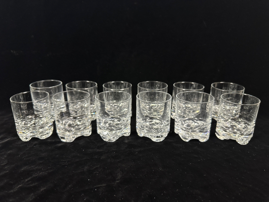 (12) Iittala Finland Gaissa Old Fashioned Glasses Designed By Tapio Wirkkala In 1973 Inspired By Artic Landscapes Featuring A Rocky, Textured Base Resembling Ice 3 3/8'H Replacements Value $719 [Photo 4]