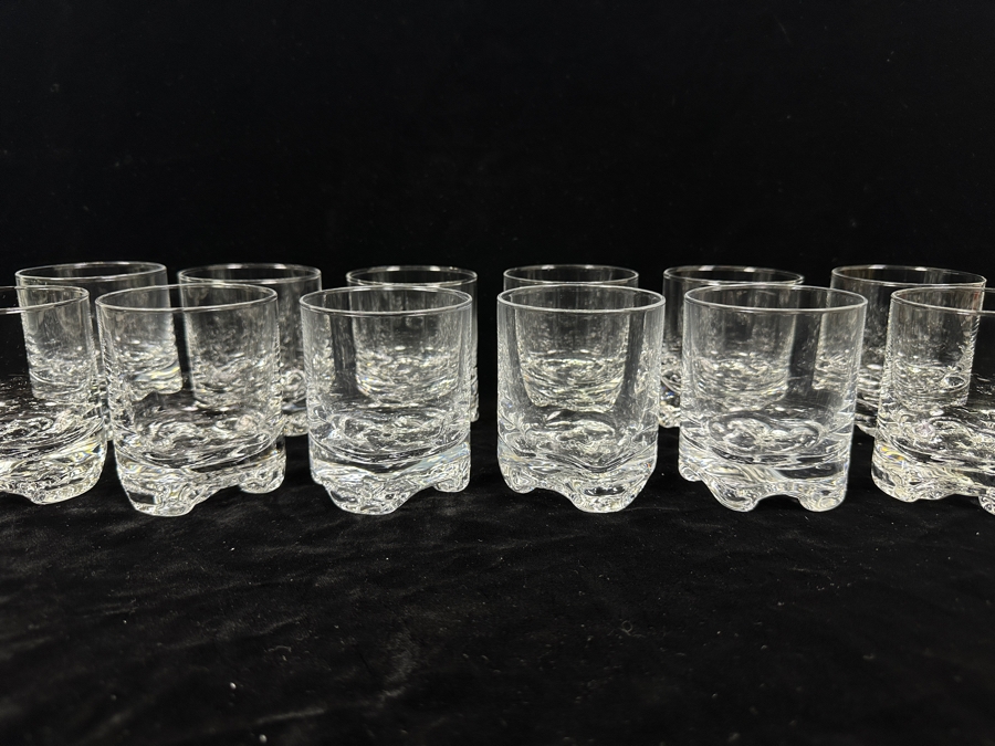 (12) Iittala Finland Gaissa Old Fashioned Glasses Designed By Tapio Wirkkala In 1973 Inspired By Artic Landscapes Featuring A Rocky, Textured Base Resembling Ice 3 3/8'H Replacements Value $719 [Photo 7]