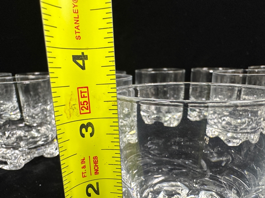 (12) Iittala Finland Gaissa Old Fashioned Glasses Designed By Tapio Wirkkala In 1973 Inspired By Artic Landscapes Featuring A Rocky, Textured Base Resembling Ice 3 3/8'H Replacements Value $719 [Photo 9]