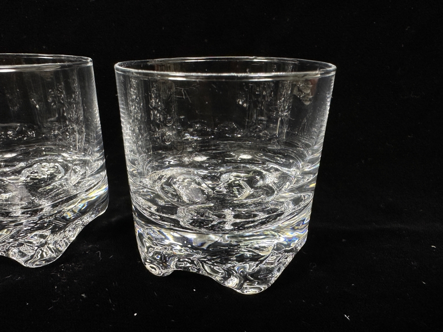 Iittala Finland Gaissa Glasses Designed By Tapio Wirkkala In 1973 Inspired By Artic Landscapes Featuring A Rocky, Textured Base Resembling Ice (4) Liquor Cocktail 2 5/8'H And (4) Cordial Glasses 2 1/8'H Replacements Value $279 [Photo 5]