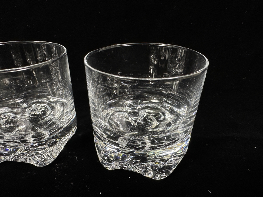 Iittala Finland Gaissa Glasses Designed By Tapio Wirkkala In 1973 Inspired By Artic Landscapes Featuring A Rocky, Textured Base Resembling Ice (4) Liquor Cocktail 2 5/8'H And (4) Cordial Glasses 2 1/8'H Replacements Value $279 [Photo 6]