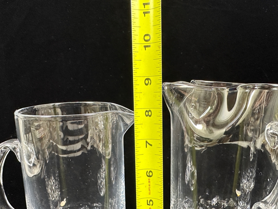 Pair Of Iittala Finland Gaissa Pitchers Designed By Tapio Wirkkala In 1973 Inspired By Artic Landscapes Featuring A Rocky, Textured Base Resembling Ice 8H And 8.75H [Photo 6]