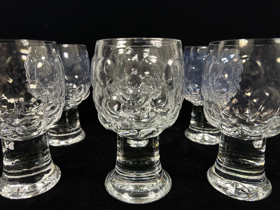 (6) Kosta Boda Sweden Grape Beer Glasses 5.75H Replacements Value $299 [Photo 4]