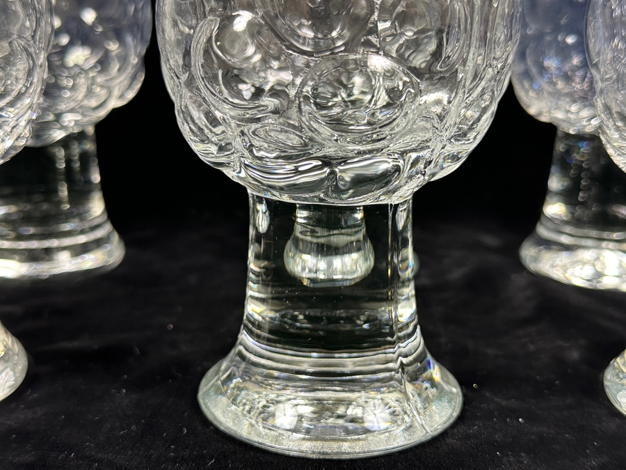 (6) Kosta Boda Sweden Grape Beer Glasses 5.75H Replacements Value $299 [Photo 6]