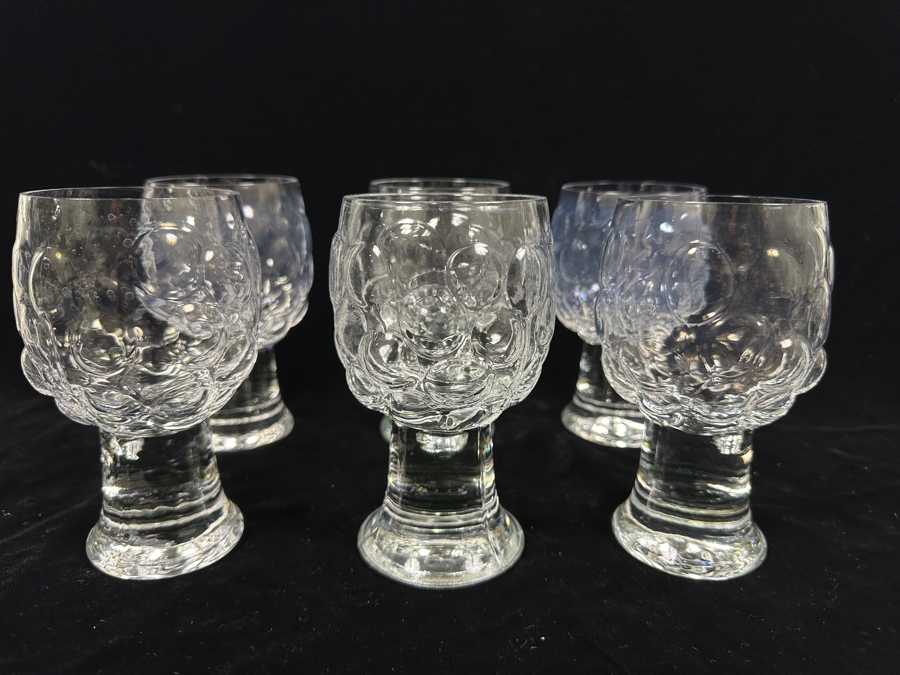 (6) Kosta Boda Sweden Grape Beer Glasses 5.75H Replacements Value $299 [Photo 2]