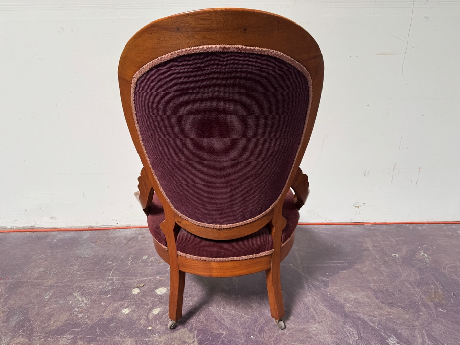 Just Added - Antique Victorian Parlor Chair With Needlepoint Back [Photo 9]