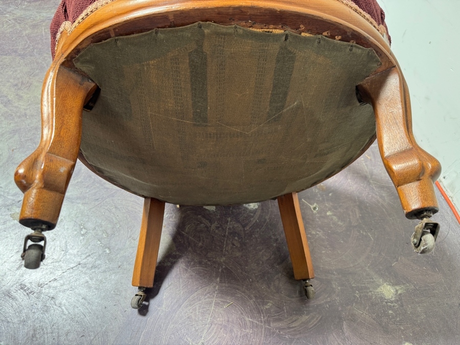 Just Added - Antique Victorian Parlor Chair With Needlepoint Back [Photo 11]