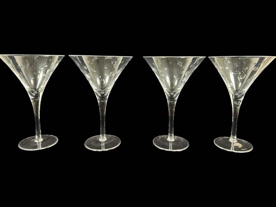 Just Added - (4) Martini Crystal Glasses Focus By Sasaki 8H [Photo 1]