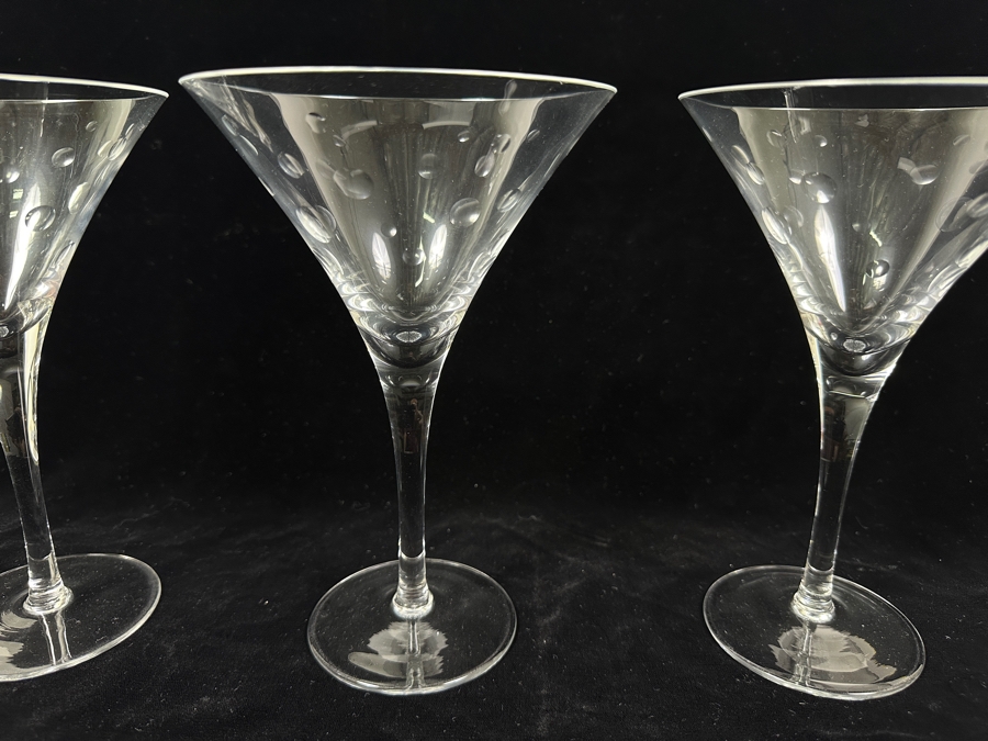 Just Added - (4) Martini Crystal Glasses Focus By Sasaki 8H [Photo 3]