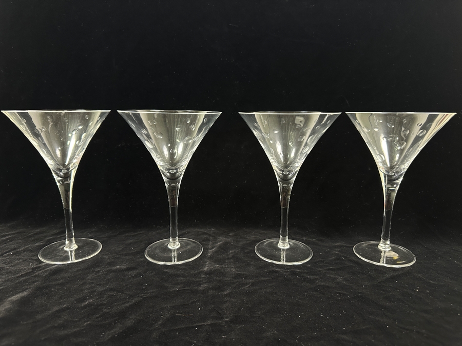 Just Added - (4) Martini Crystal Glasses Focus By Sasaki 8H [Photo 2]