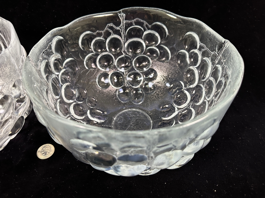 Just Added - Pair Of Kosta Boda Sweden Grape Bowls 8.5W X 5.5H & 9W X 5.25H Replacements Value $204 [Photo 6]
