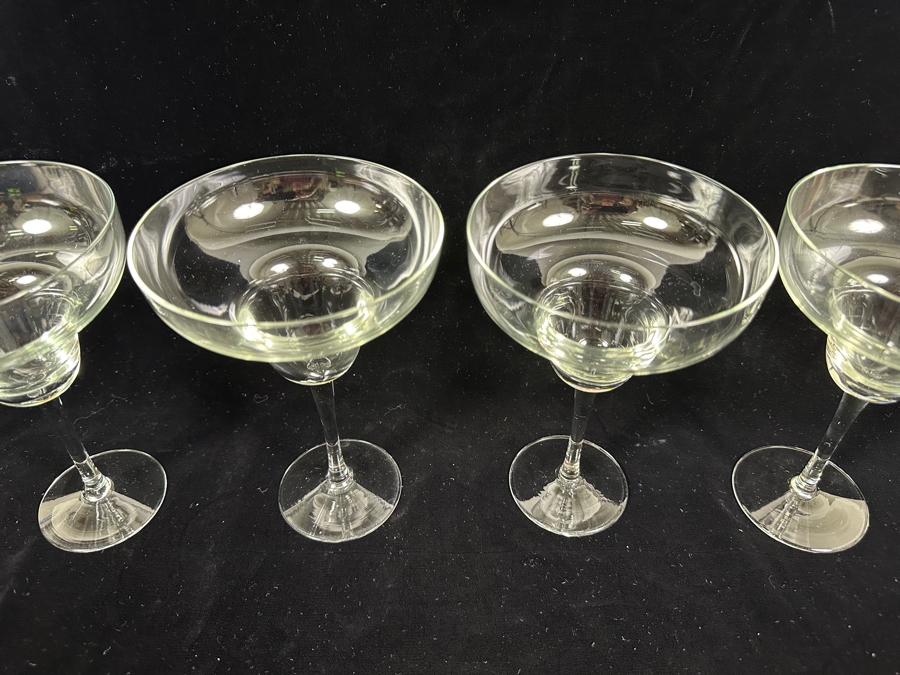 Just Added - (4) Crystal Margarita Stemware Glasses 7H [Photo 3]