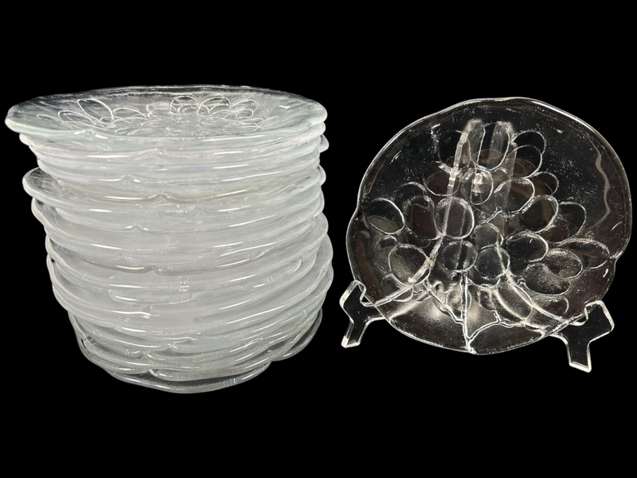 Just Added - (22) Kosta Boda Sweden Grape Salad Plates 7 3/8W Replacements Value $1,978