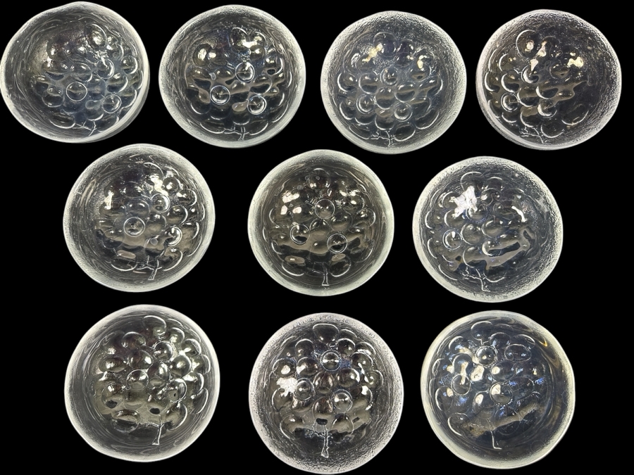 Just Added - (10) Kosta Boda Sweden Grape Small Fruit Dessert Bowls 5 1/4W Replacements Value $899 [Photo 1]