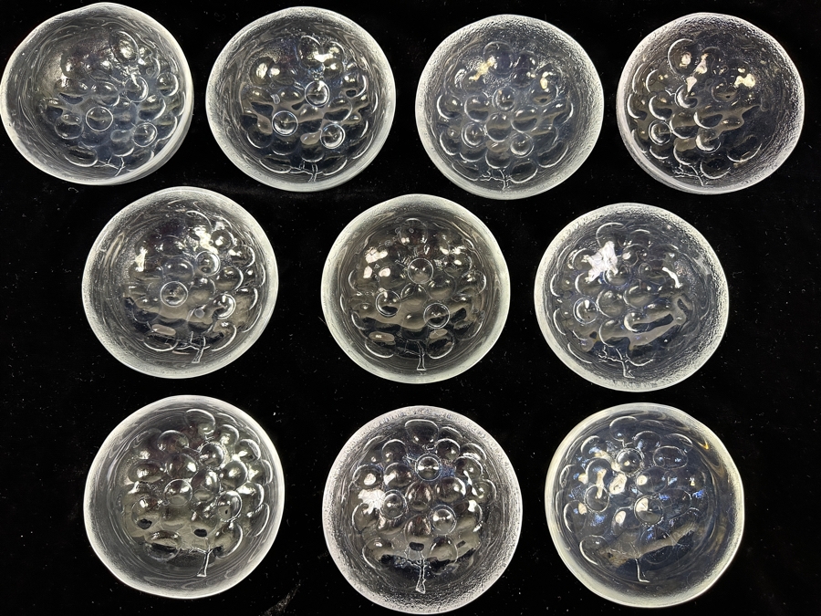 Just Added - (10) Kosta Boda Sweden Grape Small Fruit Dessert Bowls 5 1/4W Replacements Value $899 [Photo 2]