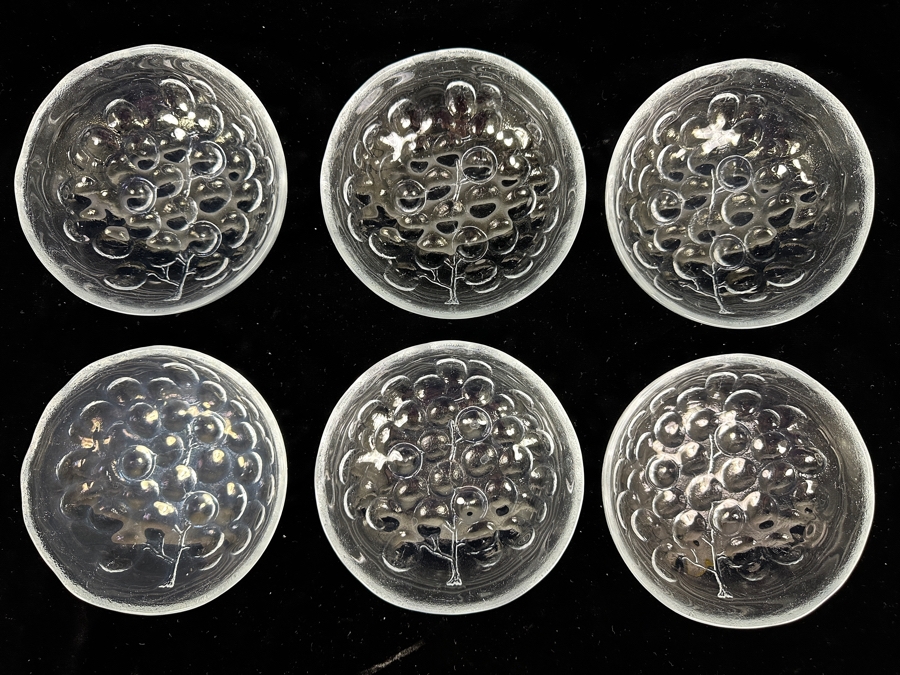 Just Added - (6) Kosta Boda Sweden Grape Large Fruit Dessert Bowls 6 5/8W Replacements Value $959 [Photo 2]