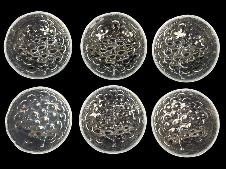 Just Added - (6) Kosta Boda Sweden Grape Large Fruit Dessert Bowls 6 5/8W Replacements Value $959