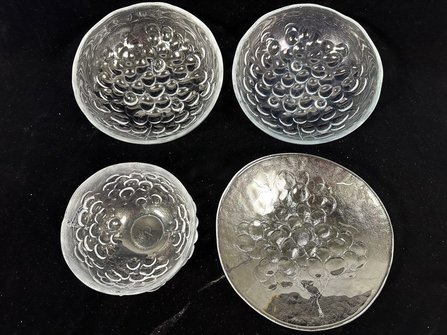 Just Added - (4) Kosta Boda Sweden Grape Bowls (1) 10 3/8W, (1) 7W & (2) 9.5W [Photo 2]