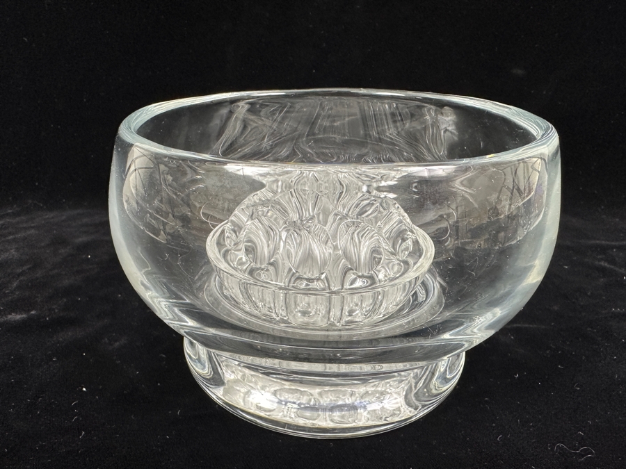 Just Added - William Yeoward Crystal Bowl Vase With Flower Frog 6W X 3 7/8H [Photo 2]