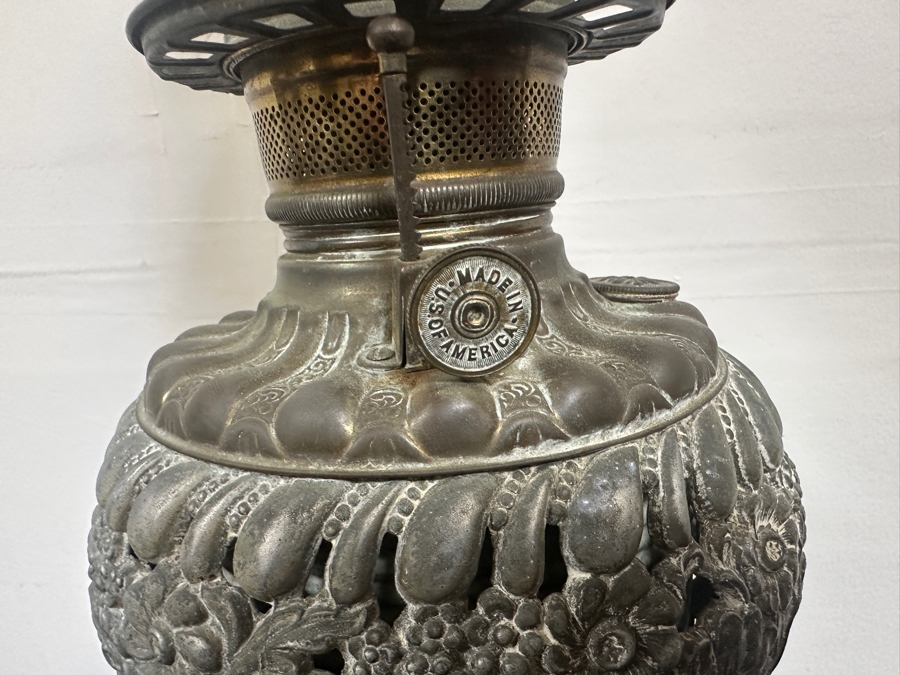 Just Added - Antique Spirit Kerosene Lamp Featuring A Cherub Figure Converted To A Lamp But Needs Rewiring 28'H [Photo 5]