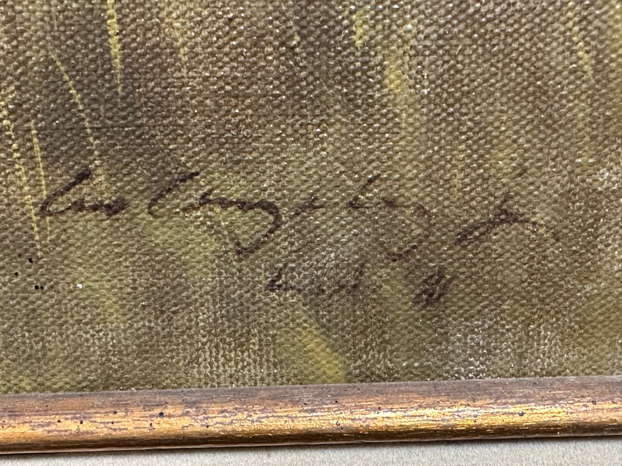 Just Added - Felix (Lex) Gonzalez (B. 1938) Original Oil Painting On Canvas Of Horses Titled 'Colting Time' Dated 1981 Los Angeles, CA 36 X 24 Framed 44 X 32 Retailed For $950 [Photo 8]