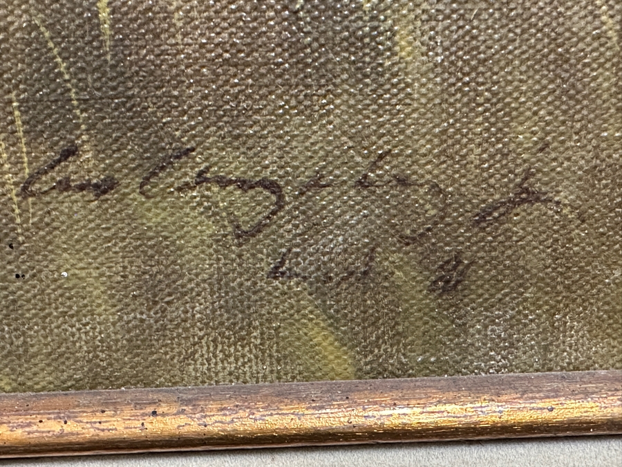 Just Added - Felix (Lex) Gonzalez (B. 1938) Original Oil Painting On Canvas Of Horses Titled 'Colting Time' Dated 1981 Los Angeles, CA 36 X 24 Framed 44 X 32 Retailed For $950 [Photo 9]