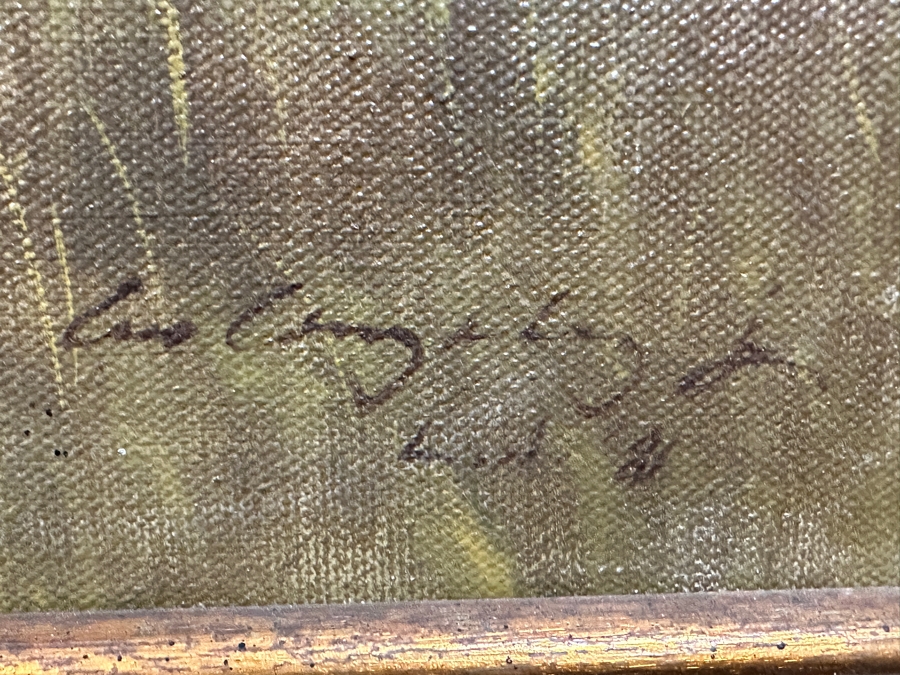 Just Added - Felix (Lex) Gonzalez (B. 1938) Original Oil Painting On Canvas Of Horses Titled 'Colting Time' Dated 1981 Los Angeles, CA 36 X 24 Framed 44 X 32 Retailed For $950 [Photo 7]