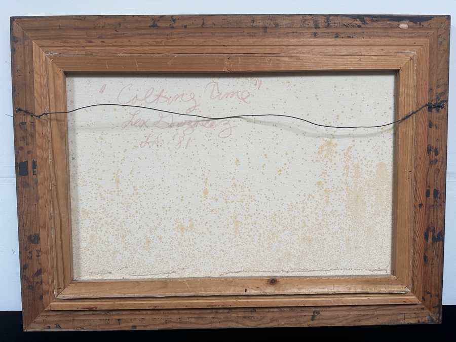 Just Added - Felix (Lex) Gonzalez (B. 1938) Original Oil Painting On Canvas Of Horses Titled 'Colting Time' Dated 1981 Los Angeles, CA 36 X 24 Framed 44 X 32 Retailed For $950 [Photo 11]