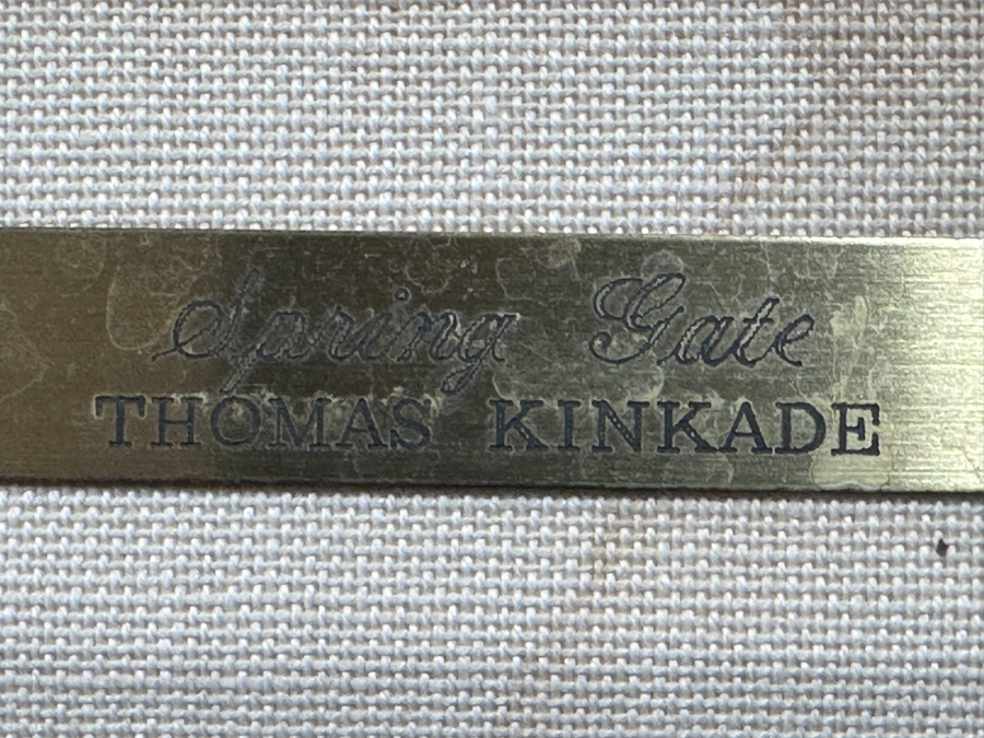 Just Added - Thomas Kinkade (1958-2012, American) Hand Signed Limited Edition Canvas Print Titled 'Spring Gate' 34 X 25 Framed 43 X 34.5 [Photo 8]