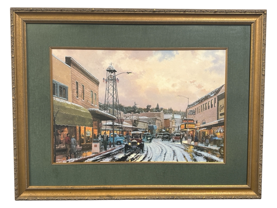 Just Added - Thomas Kinkade (1958-2012, American) Hand Signed Limited Edition Print Titled 'Main Street Matinee' Numbered 335 Of 390 P/P 26.5 X 17.5 Framed 37.5 X 28.5 [Photo 2]