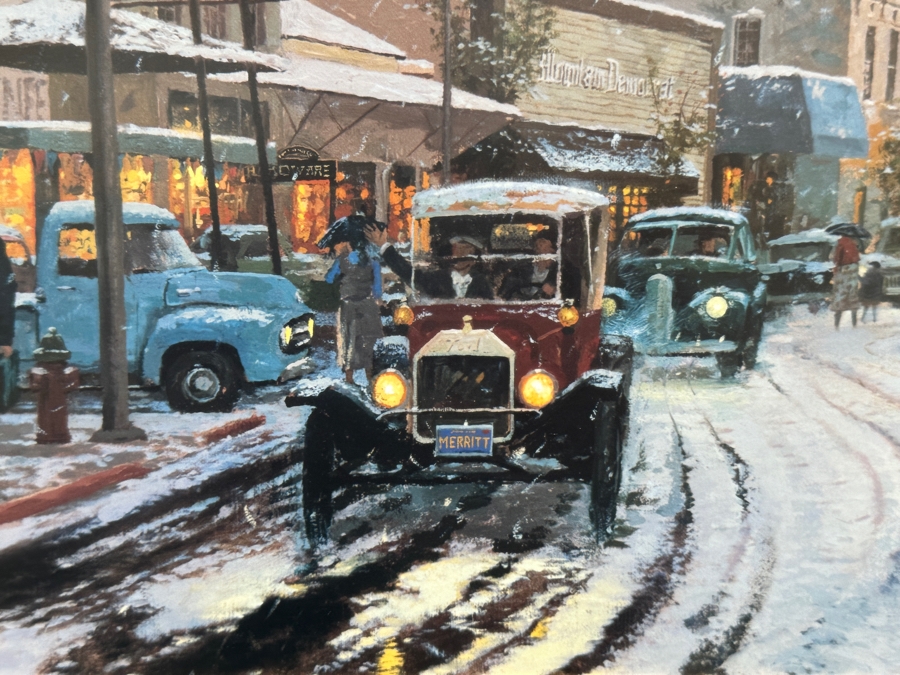 Just Added - Thomas Kinkade (1958-2012, American) Hand Signed Limited Edition Print Titled 'Main Street Matinee' Numbered 335 Of 390 P/P 26.5 X 17.5 Framed 37.5 X 28.5 [Photo 3]