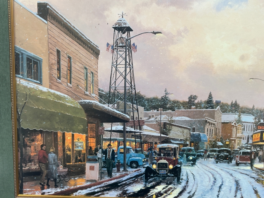 Just Added - Thomas Kinkade (1958-2012, American) Hand Signed Limited Edition Print Titled 'Main Street Matinee' Numbered 335 Of 390 P/P 26.5 X 17.5 Framed 37.5 X 28.5 [Photo 4]