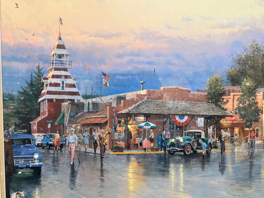 Just Added - Thomas Kinkade (1958-2012, American) Hand Signed Limited Edition Print Titled 'Main Street Courthouse' Numbered 1,764 Of 1,950 26.5 X 18 Framed 35.5 X 26.5 [Photo 3]
