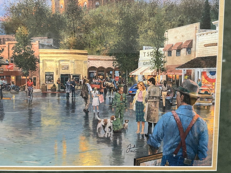 Just Added - Thomas Kinkade (1958-2012, American) Hand Signed Limited Edition Print Titled 'Main Street Courthouse' Numbered 1,764 Of 1,950 26.5 X 18 Framed 35.5 X 26.5 [Photo 5]