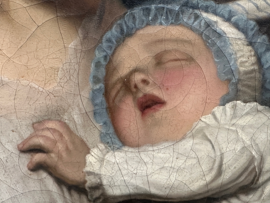 Just Added - Karl (Carl) von Calzada (B. 1824, Austrian) Antique Original Oil Painting On Canvas Signed And Dated 1868 Lower Left (Vertically) 20W X 26H In Antique Gilt Frame 30.5 X 36.5 [Photo 9]