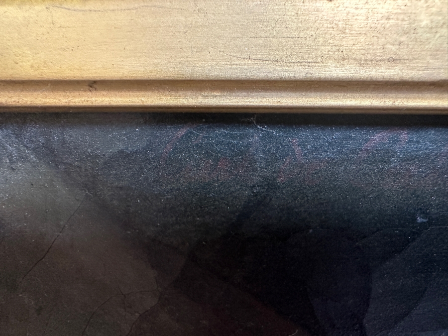 Just Added - Karl (Carl) von Calzada (B. 1824, Austrian) Antique Original Oil Painting On Canvas Signed And Dated 1868 Lower Left (Vertically) 20W X 26H In Antique Gilt Frame 30.5 X 36.5 [Photo 19]