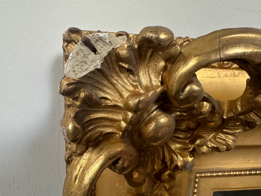 Just Added - Karl (Carl) von Calzada (B. 1824, Austrian) Antique Original Oil Painting On Canvas Signed And Dated 1868 Lower Left (Vertically) 20W X 26H In Antique Gilt Frame 30.5 X 36.5 [Photo 14]