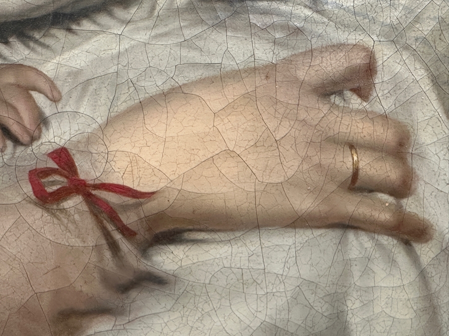 Just Added - Karl (Carl) von Calzada (B. 1824, Austrian) Antique Original Oil Painting On Canvas Signed And Dated 1868 Lower Left (Vertically) 20W X 26H In Antique Gilt Frame 30.5 X 36.5 [Photo 11]