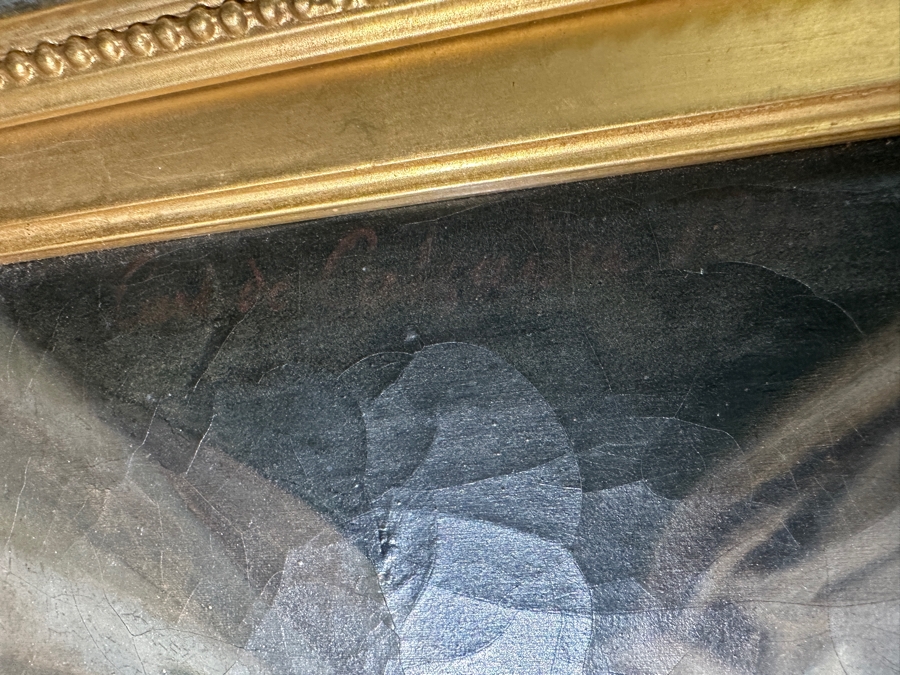 Just Added - Karl (Carl) von Calzada (B. 1824, Austrian) Antique Original Oil Painting On Canvas Signed And Dated 1868 Lower Left (Vertically) 20W X 26H In Antique Gilt Frame 30.5 X 36.5 [Photo 25]