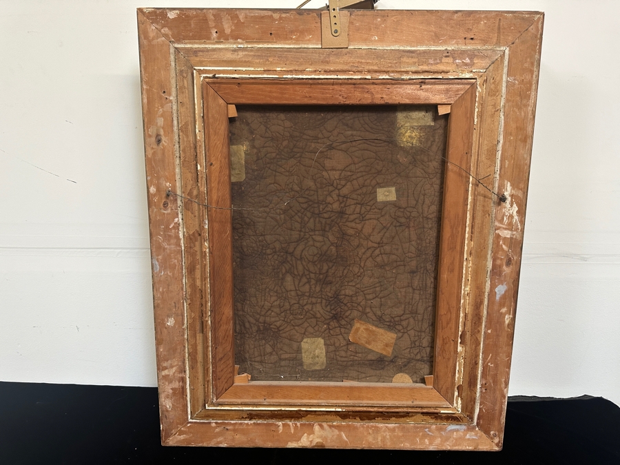 Just Added - Karl (Carl) von Calzada (B. 1824, Austrian) Antique Original Oil Painting On Canvas Signed And Dated 1868 Lower Left (Vertically) 20W X 26H In Antique Gilt Frame 30.5 X 36.5 [Photo 27]