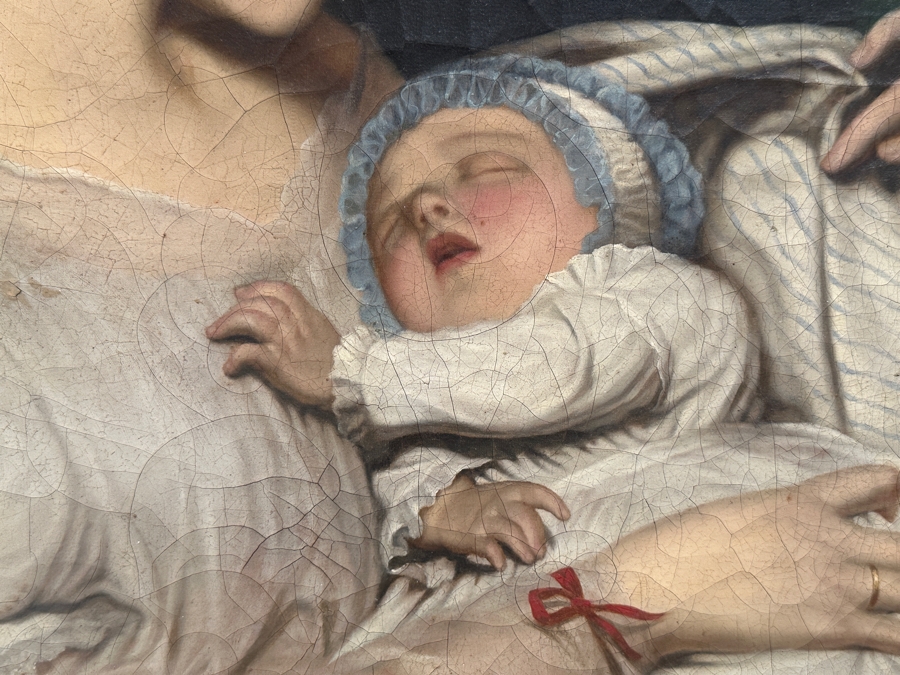 Just Added - Karl (Carl) von Calzada (B. 1824, Austrian) Antique Original Oil Painting On Canvas Signed And Dated 1868 Lower Left (Vertically) 20W X 26H In Antique Gilt Frame 30.5 X 36.5 [Photo 6]