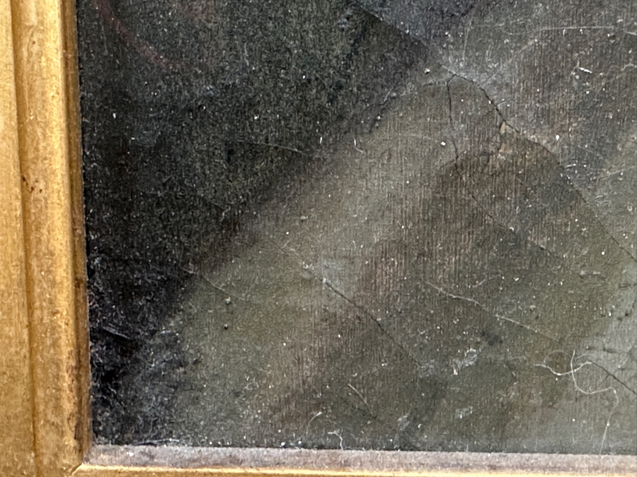 Just Added - Karl (Carl) von Calzada (B. 1824, Austrian) Antique Original Oil Painting On Canvas Signed And Dated 1868 Lower Left (Vertically) 20W X 26H In Antique Gilt Frame 30.5 X 36.5 [Photo 13]