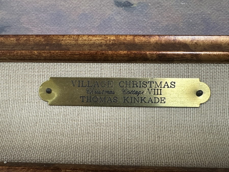 Just Added - Thomas Kinkade (1958-2012, American) Hand Signed Limited Edition Canvas Print Titled 'Village Christmas - Christmas Cottage VIII' Numbered 752 Of 1,240 G/P 24 X 18 Framed 35.5 X 29.5 [Photo 9]