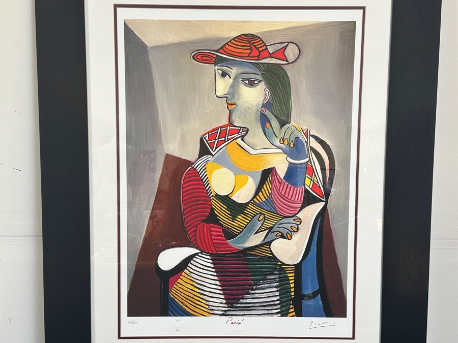 Just Added - Pablo Picasso Limited Edition Facsimile Plate Signed Print Titled 'Seated Woman Marie-Therese Walter' European Open Edition Print Numbered 112 Of 500 22 X 30.5 Framed 36 X 44.5   [Photo 3]