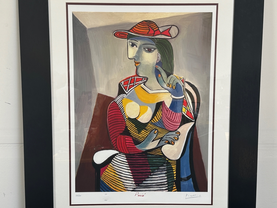 Just Added - Pablo Picasso Limited Edition Facsimile Plate Signed Print Titled 'Seated Woman Marie-Therese Walter' European Open Edition Print Numbered 112 Of 500 22 X 30.5 Framed 36 X 44.5   [Photo 4]