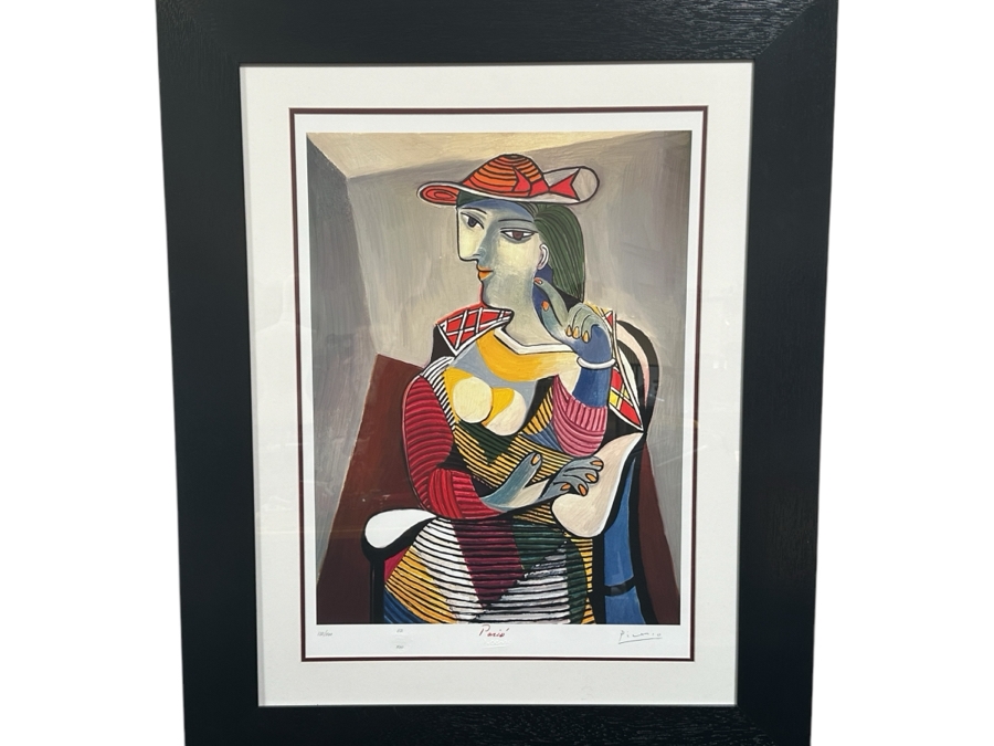 Just Added - Pablo Picasso Limited Edition Facsimile Plate Signed Print Titled 'Seated Woman Marie-Therese Walter' European Open Edition Print Numbered 112 Of 500 22 X 30.5 Framed 36 X 44.5   [Photo 2]