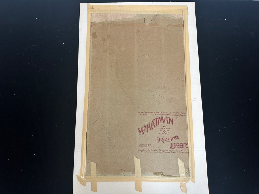 Just Added - Original Floral Watercolor On Drawing Board Signed CHIC G. G. L. 14 X 24 [Photo 7]