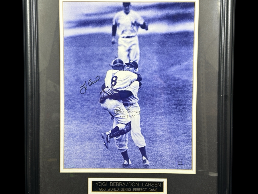 Just Added - Hand Signed Yogi Berra & Don Larsen 1956 World Series Perfect Game Photograph Signed By Yogi Berra And Don Larsen With Field Of Dreams Certificate Of Authenticity 17 X 20